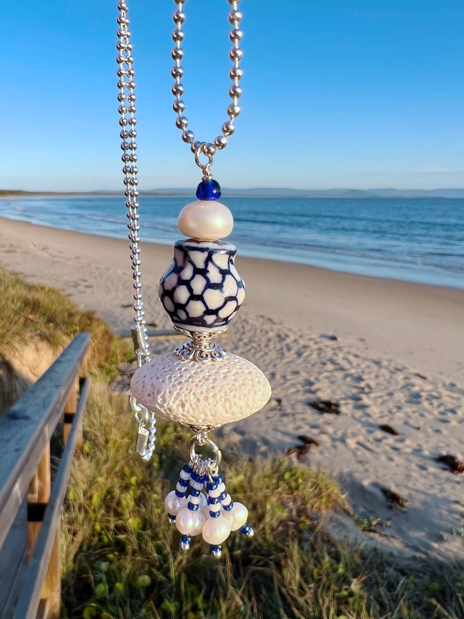 Blue And White Necklace