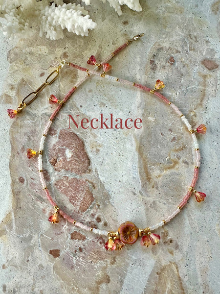 Boho Beach Flower Seed Bead Choker