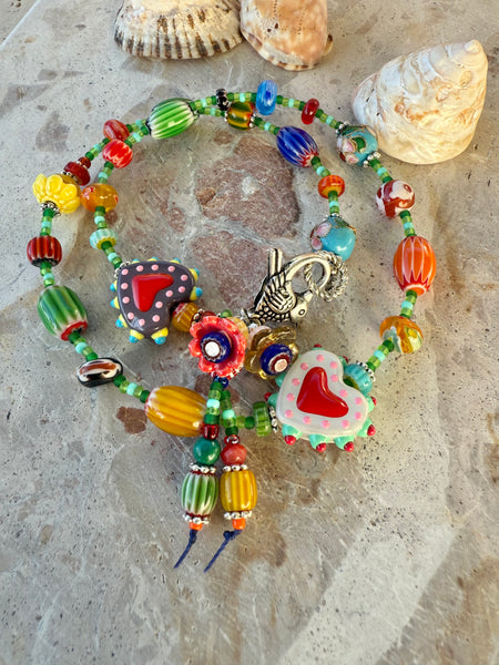 African Glass Fun Boho Bracelet