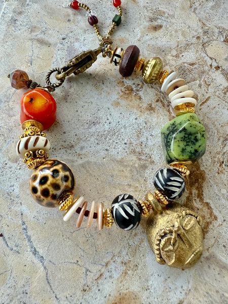 African Leopard Stone Bracelet