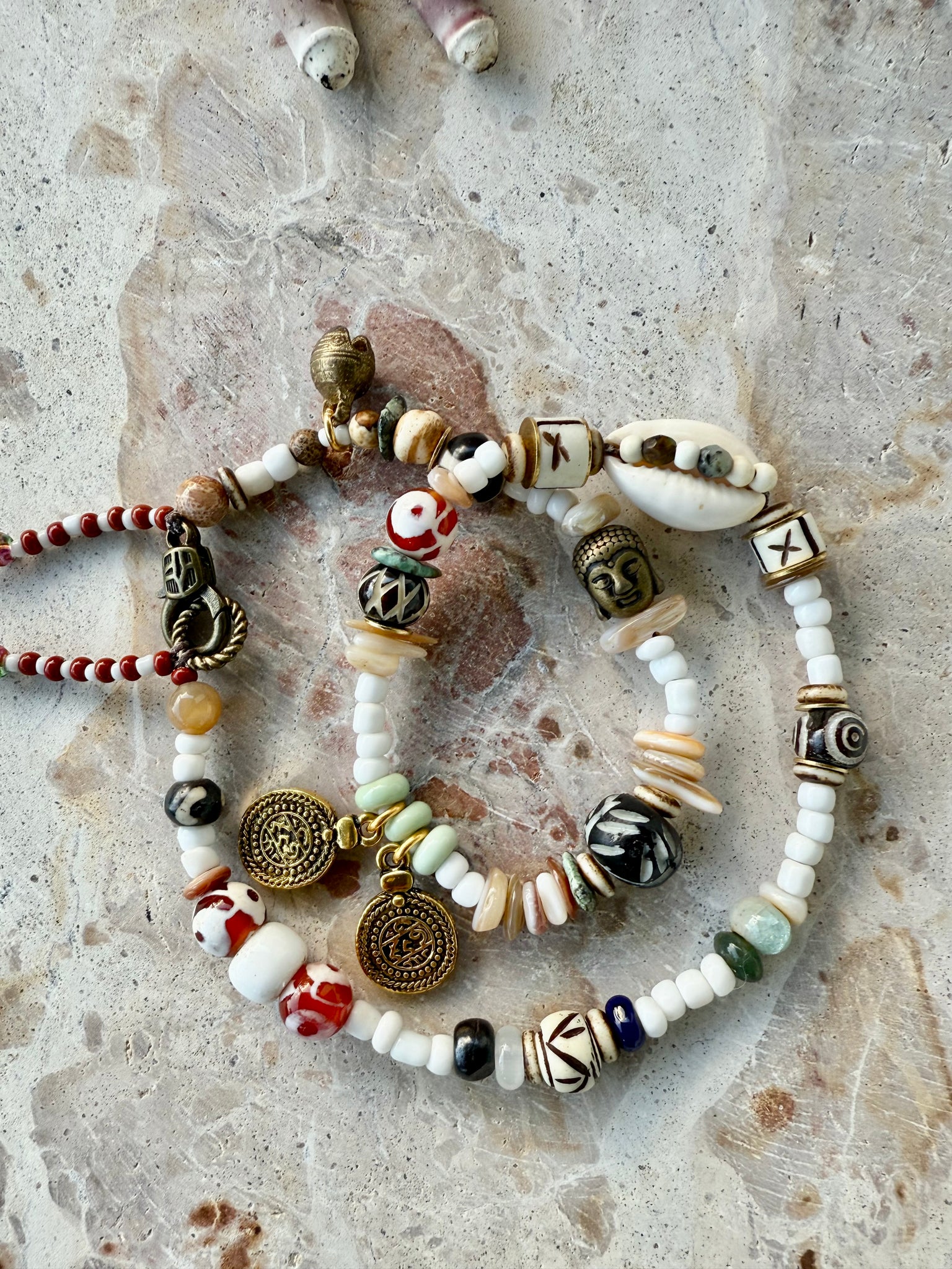Seed Bead Cowrie Tribal Islander Bracelet
