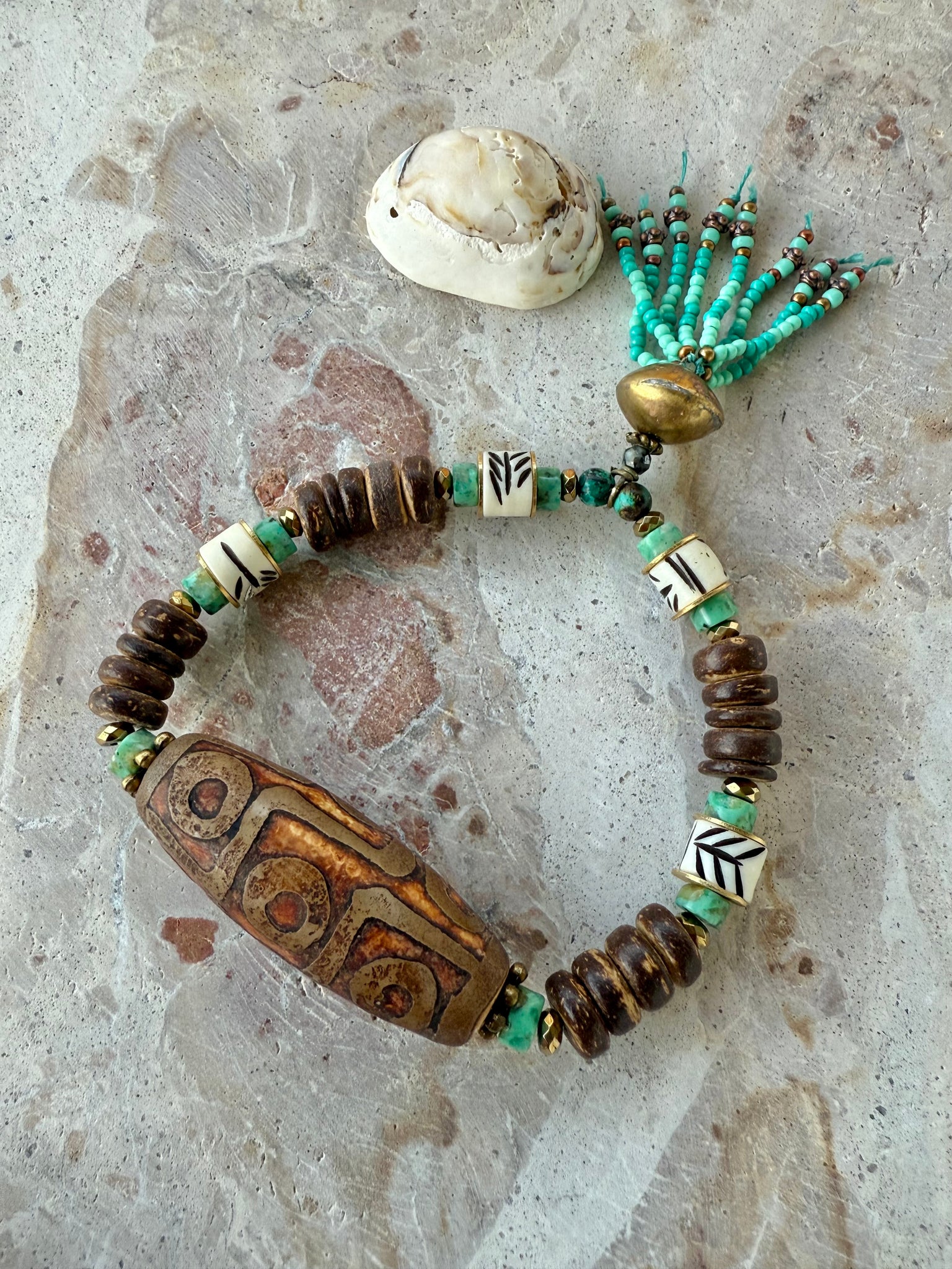 Tibetan Two Eye Stone Bracelet