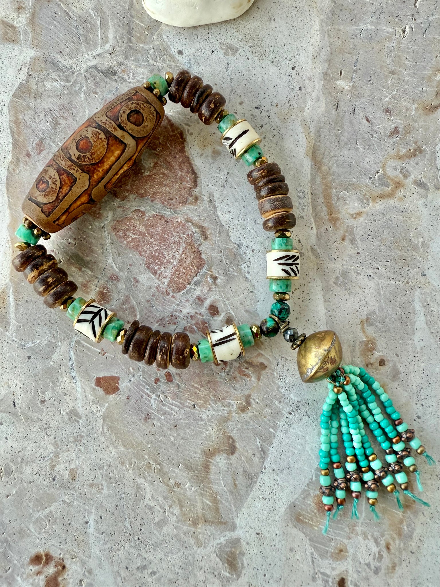 Tibetan Two Eye Stone Bracelet
