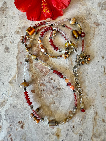 African Vintage Beaded Boho Bracelet - Necklace