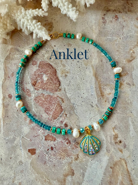 Aqua Shell Anklet