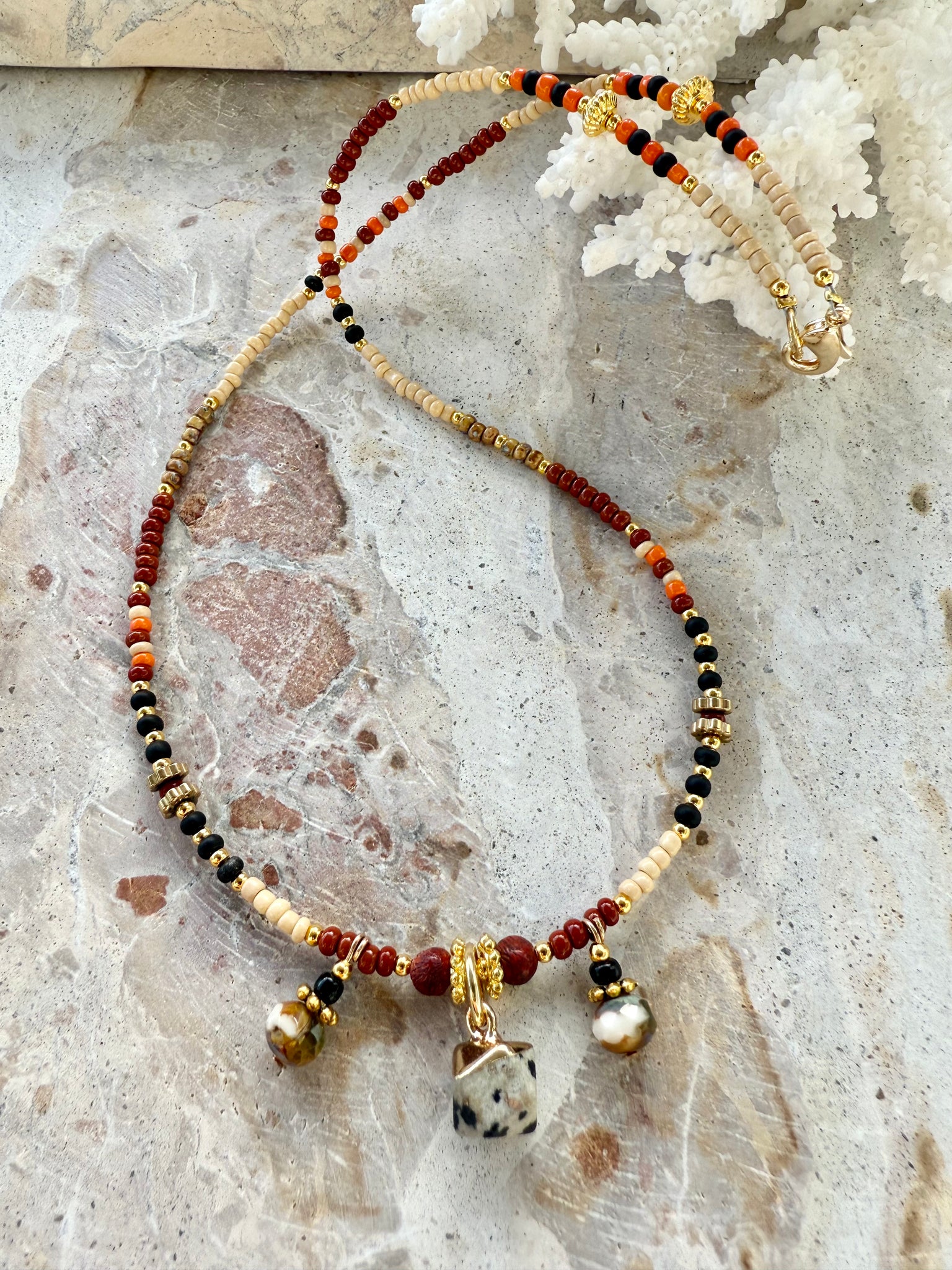 Sunset Seed Bead Necklace