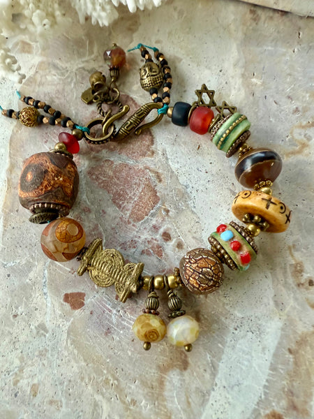 Brass Tibetan Stone BraceletBracelet