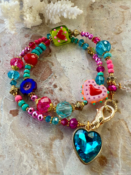 Crystal Heart Party Bracelet