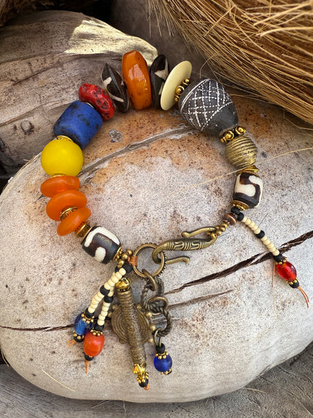 African Tribal Clay Bracelet
