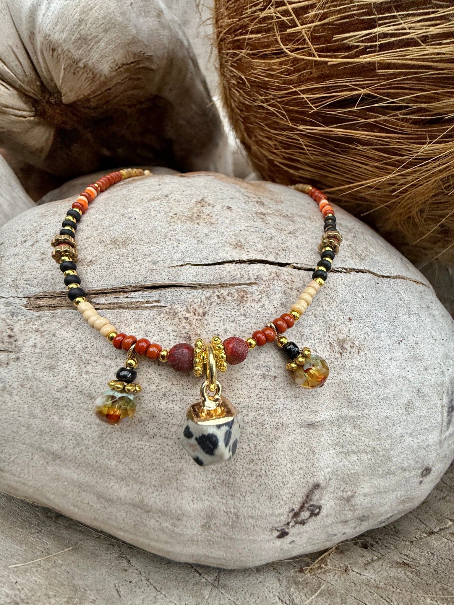 Sunset Seed Bead Necklace