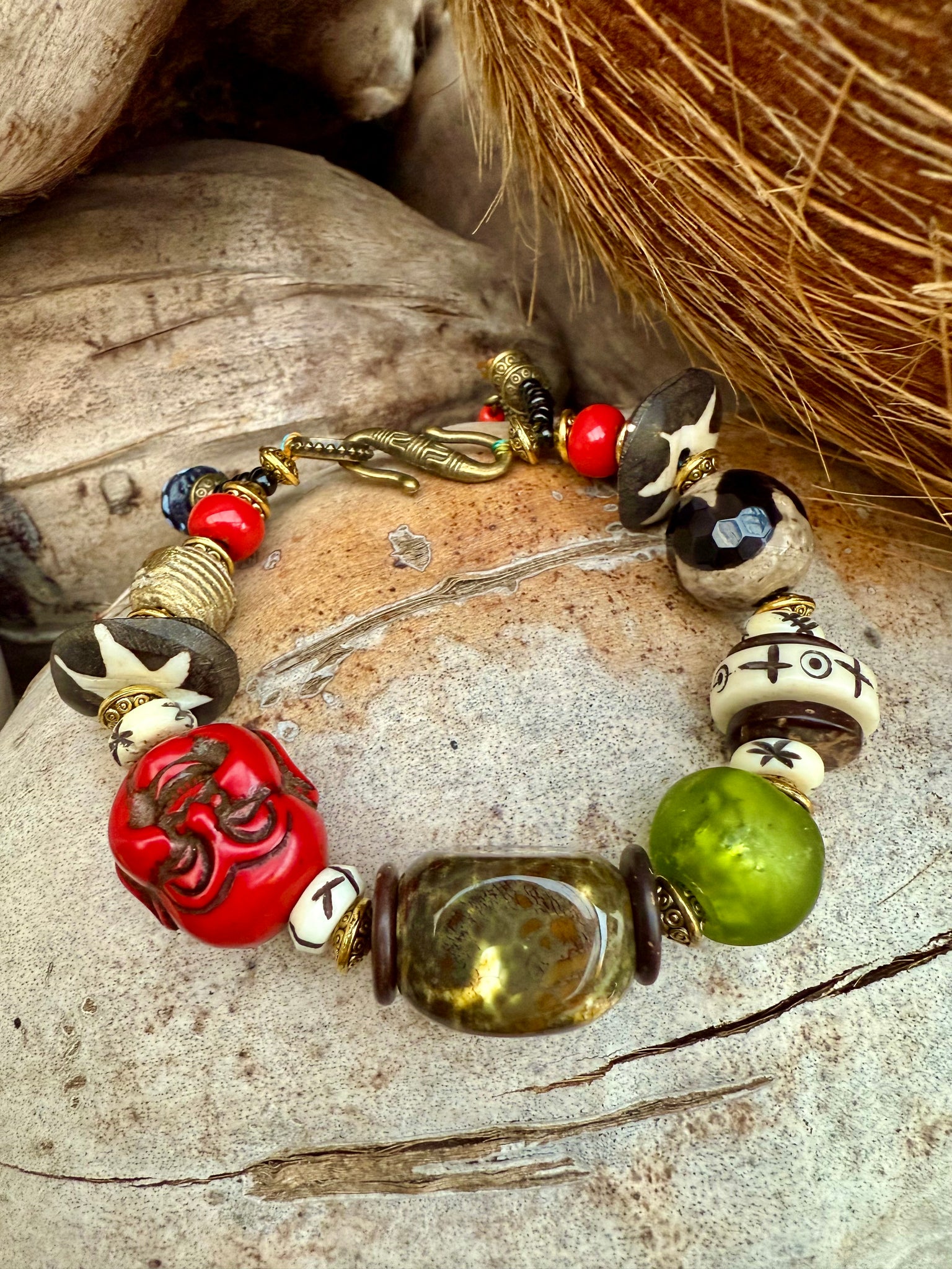 Tibetan Red Happy Face Bracelet