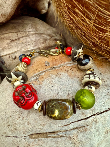 Tibetan Red Happy Face Bracelet