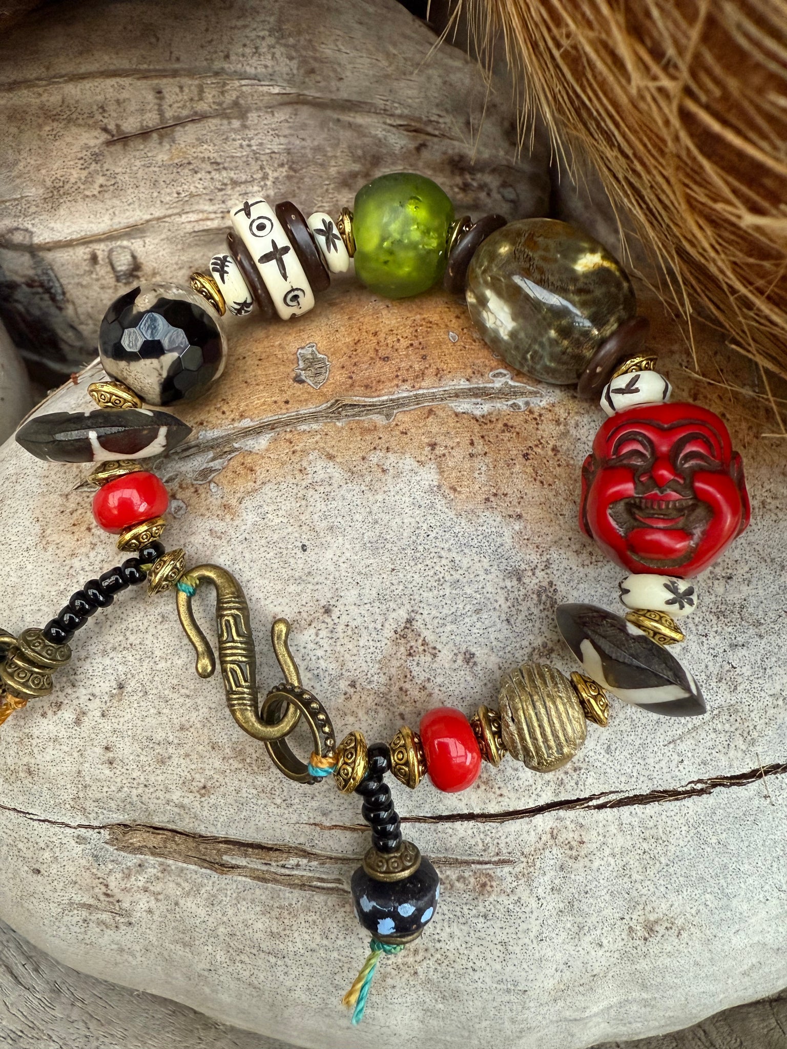 Tibetan Red Happy Face Bracelet