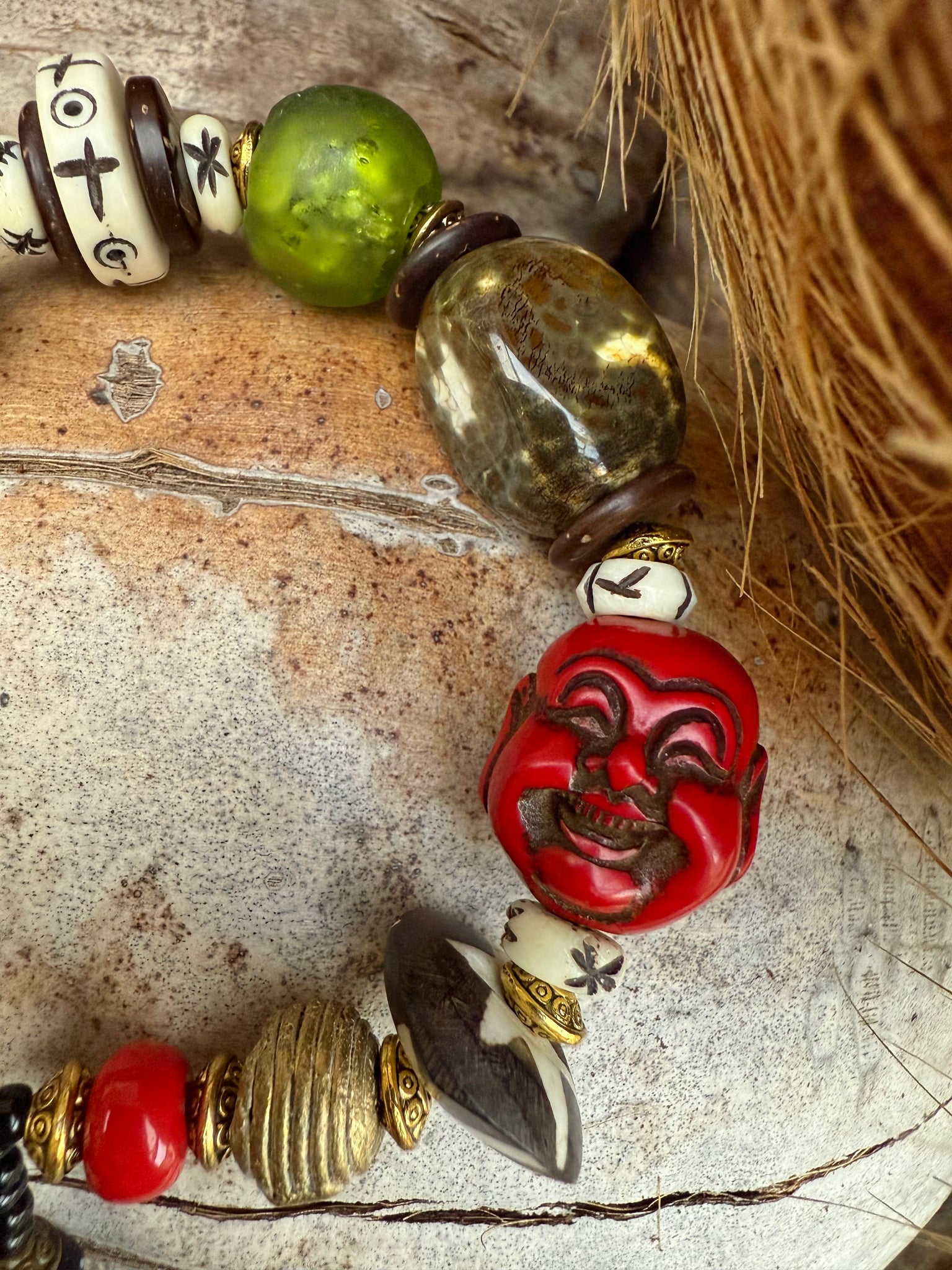 Tibetan Red Happy Face Bracelet