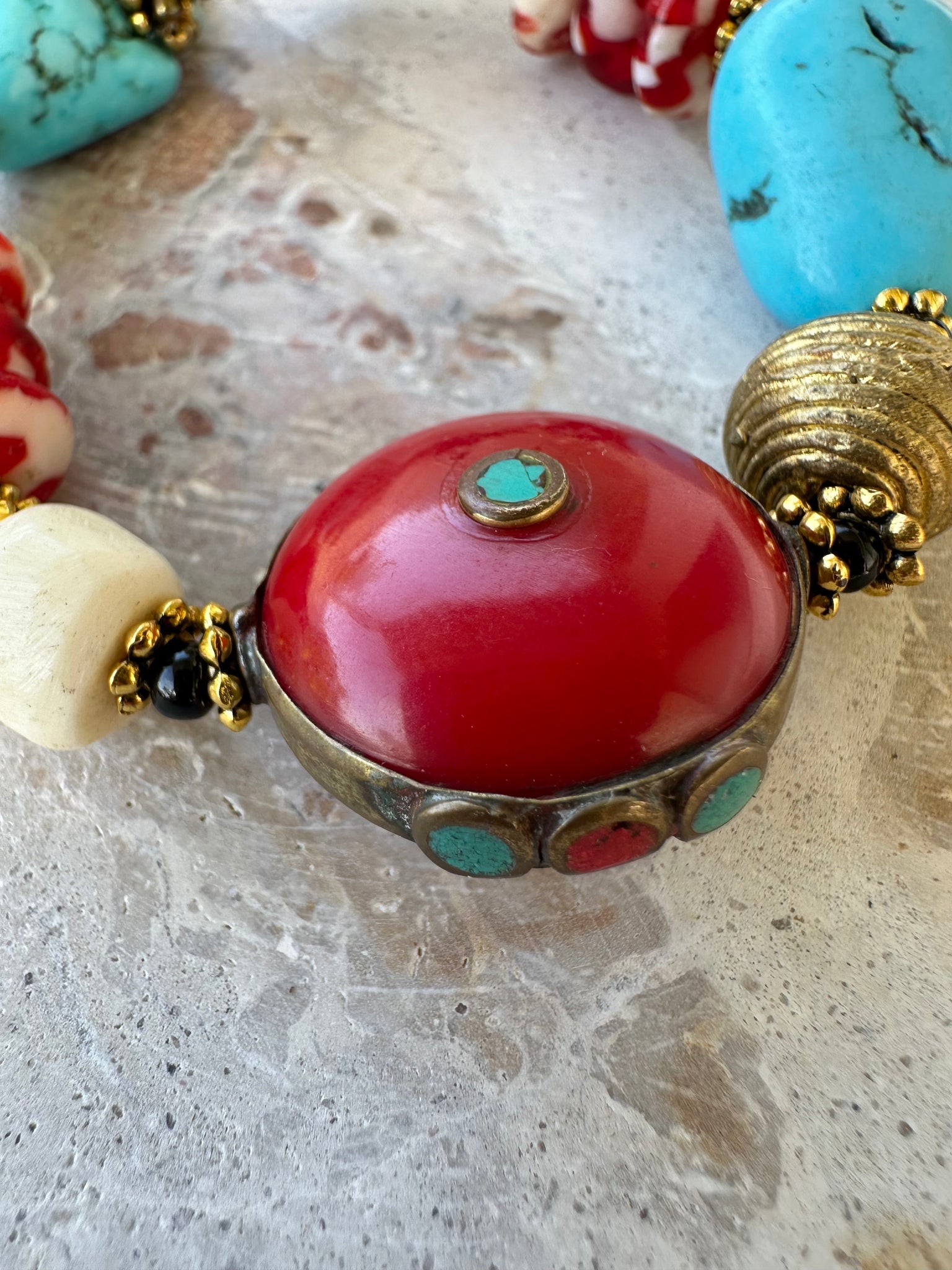 Red Tibetan Stone Bracelet