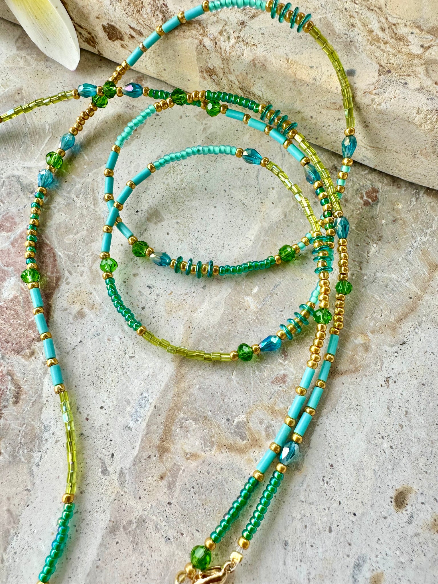 Evil Eye Seed Bead Crystal Necklace
