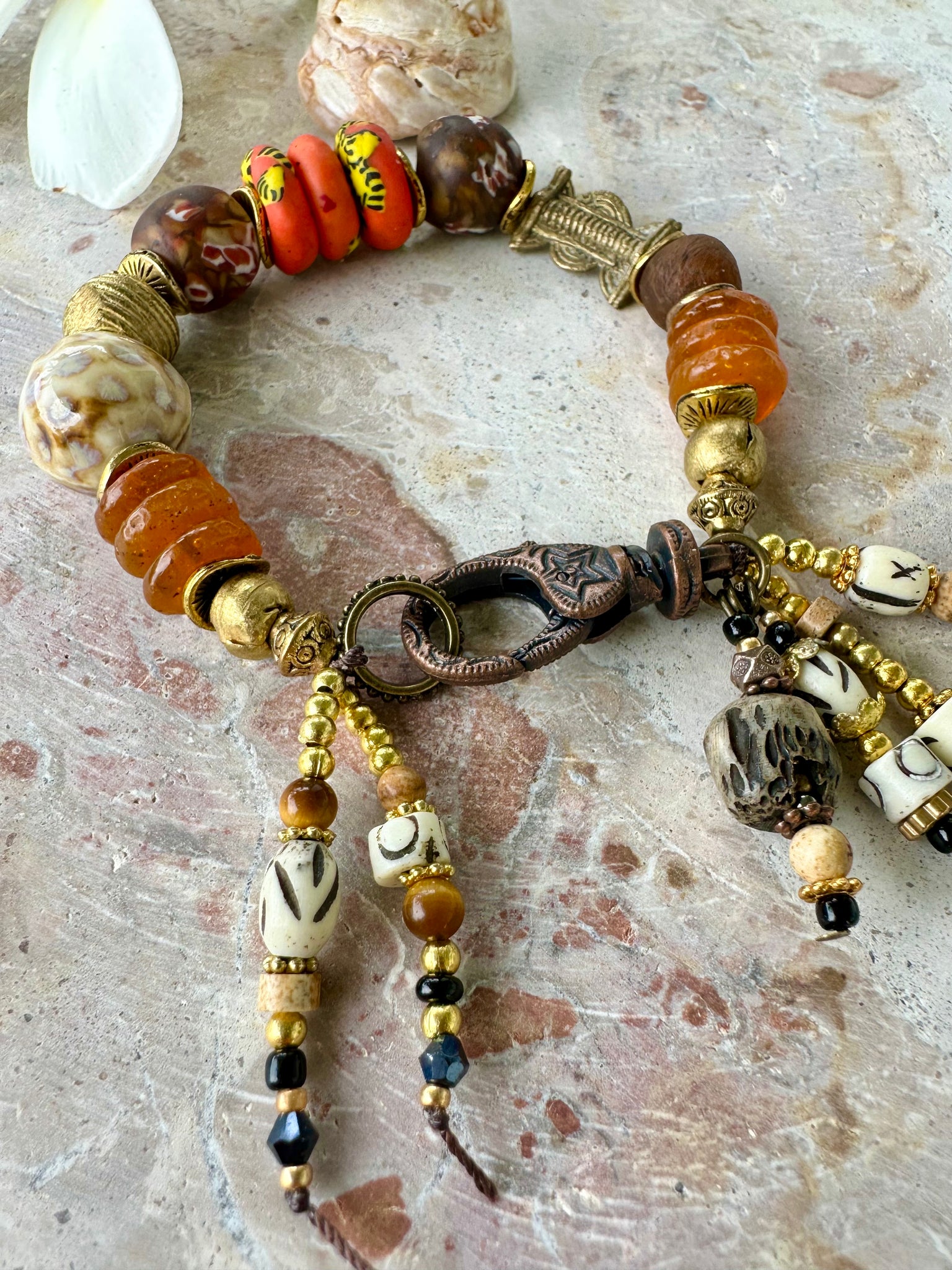 African Leopard Stone Bracelet