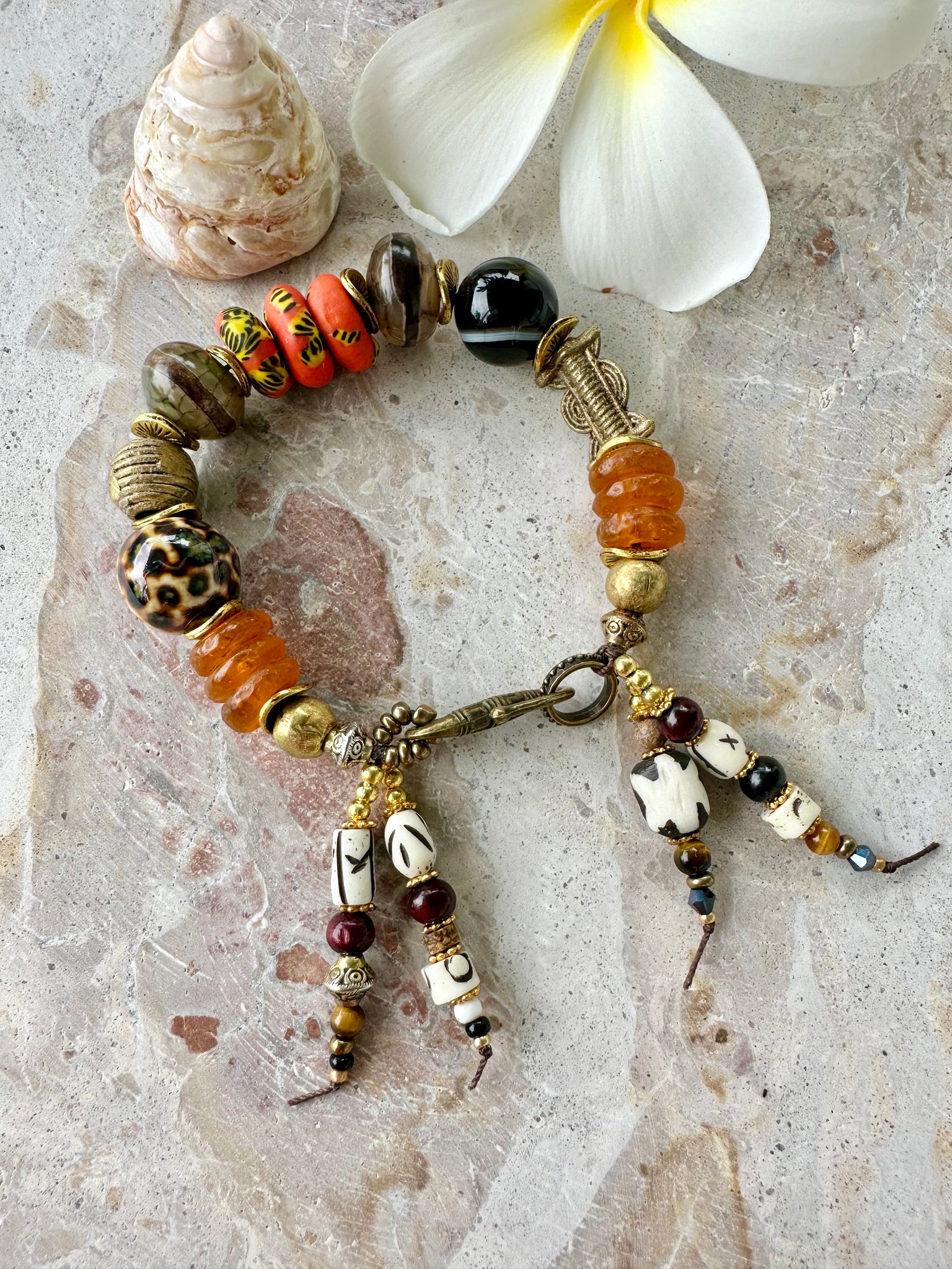 African Leopard Stone Bracelet