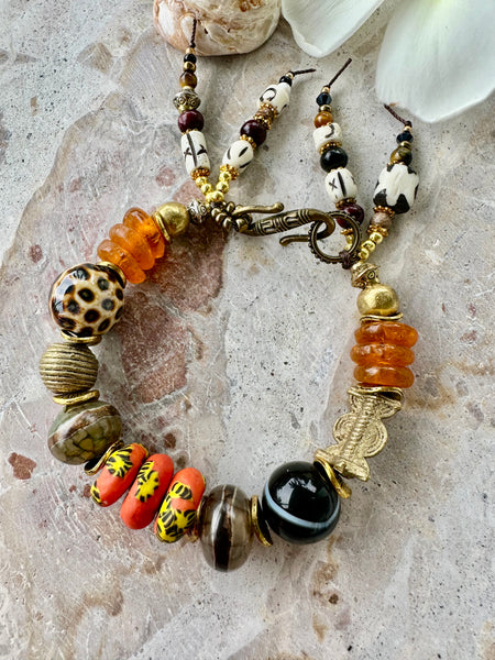 African Leopard Stone Bracelet