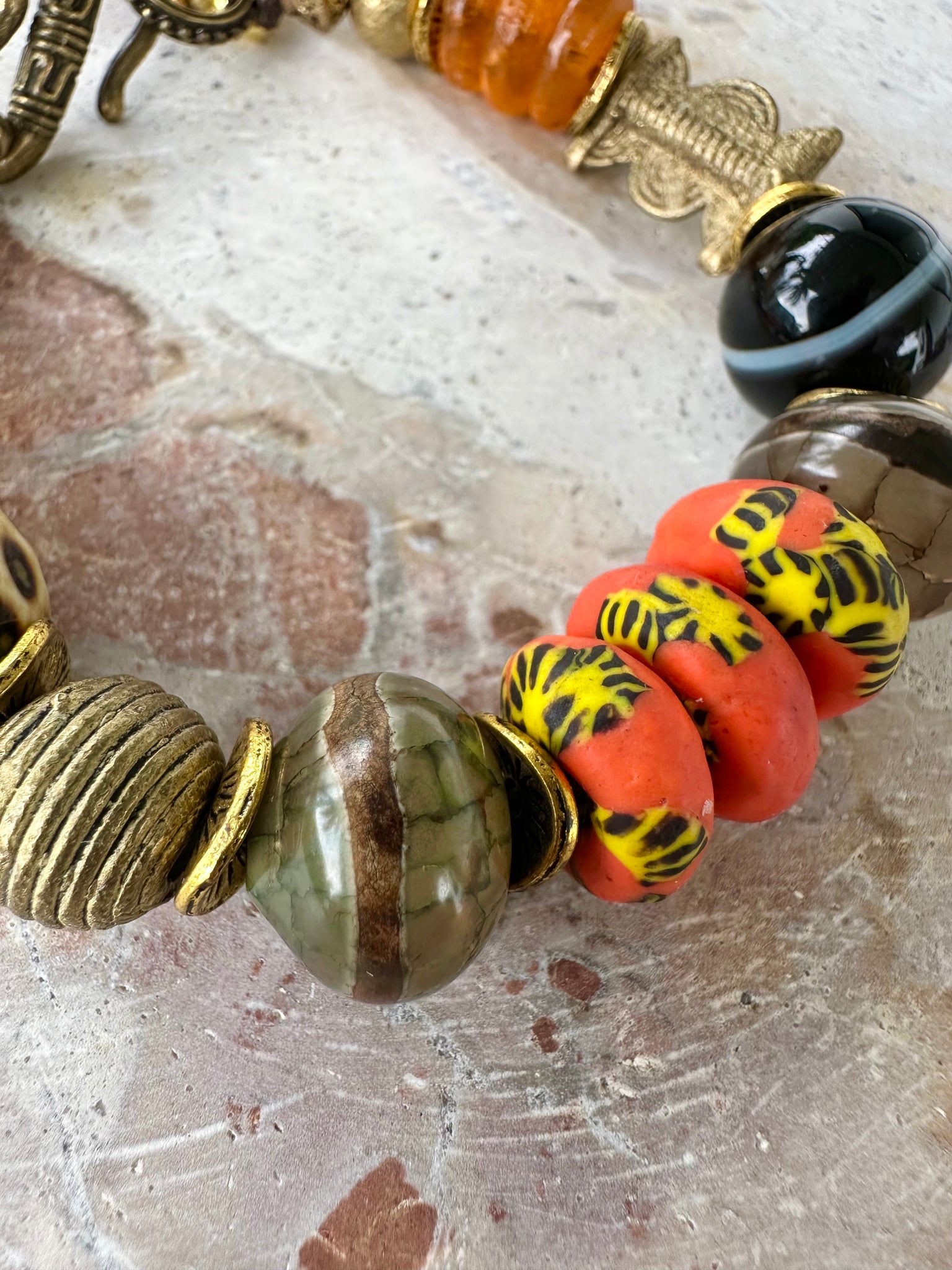 African Leopard Stone Bracelet