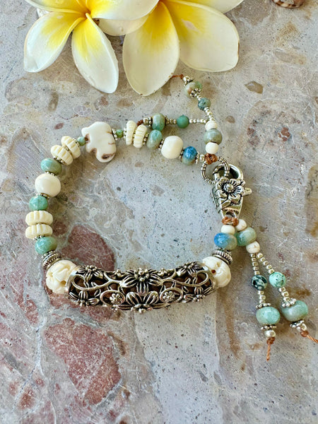 Tibetan Silver Stone Bracelet