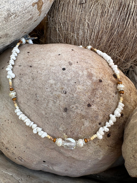 Amalfi White Shell Beaded Necklace