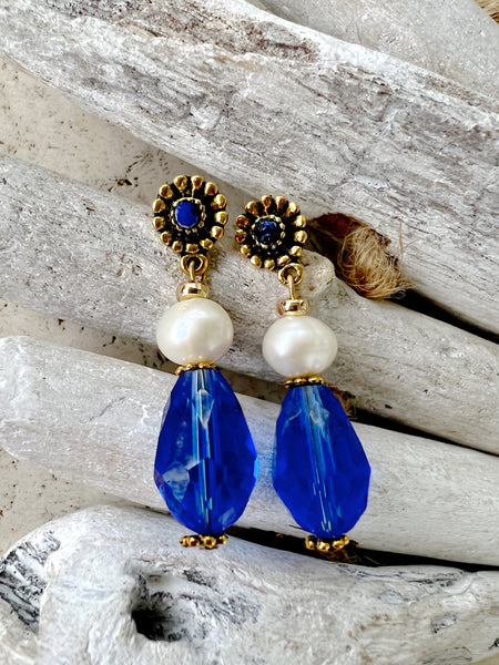 Blue Crystal Earrings