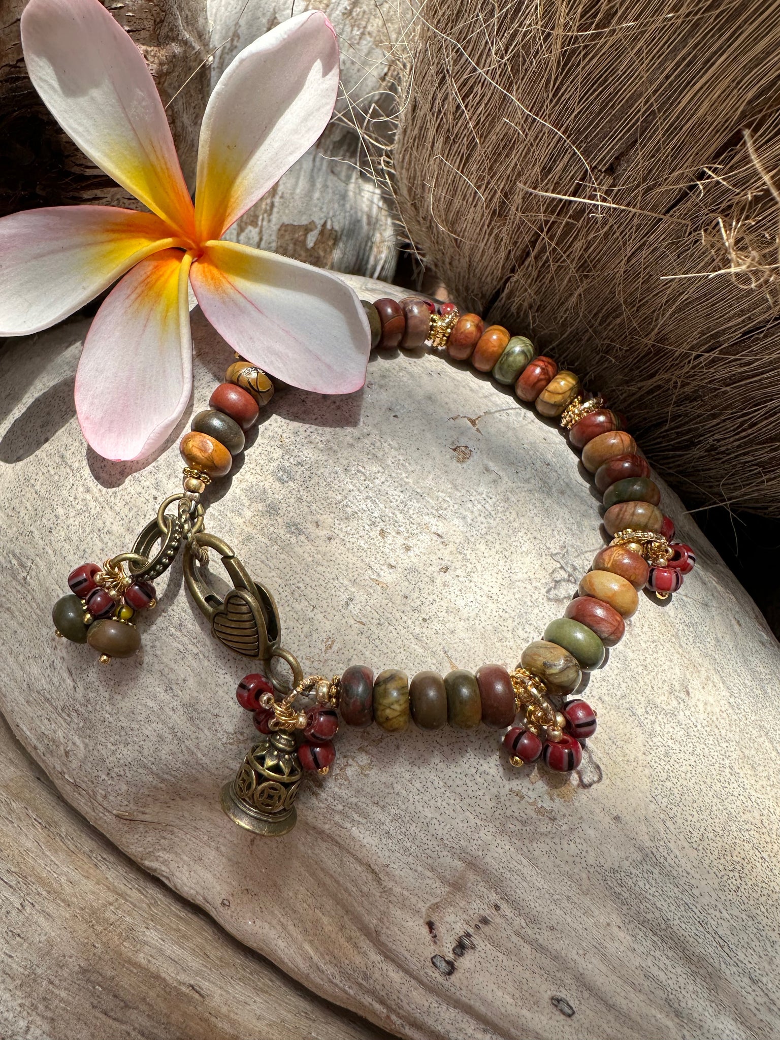 Brown Stone Beaded Bracelet